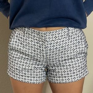 J Crew Navy Geometric Eyelet Shorts